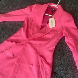 Hot pink Missguided blazer dress